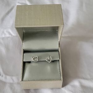 Nwt Zales post sterling silver heart pierced earnings